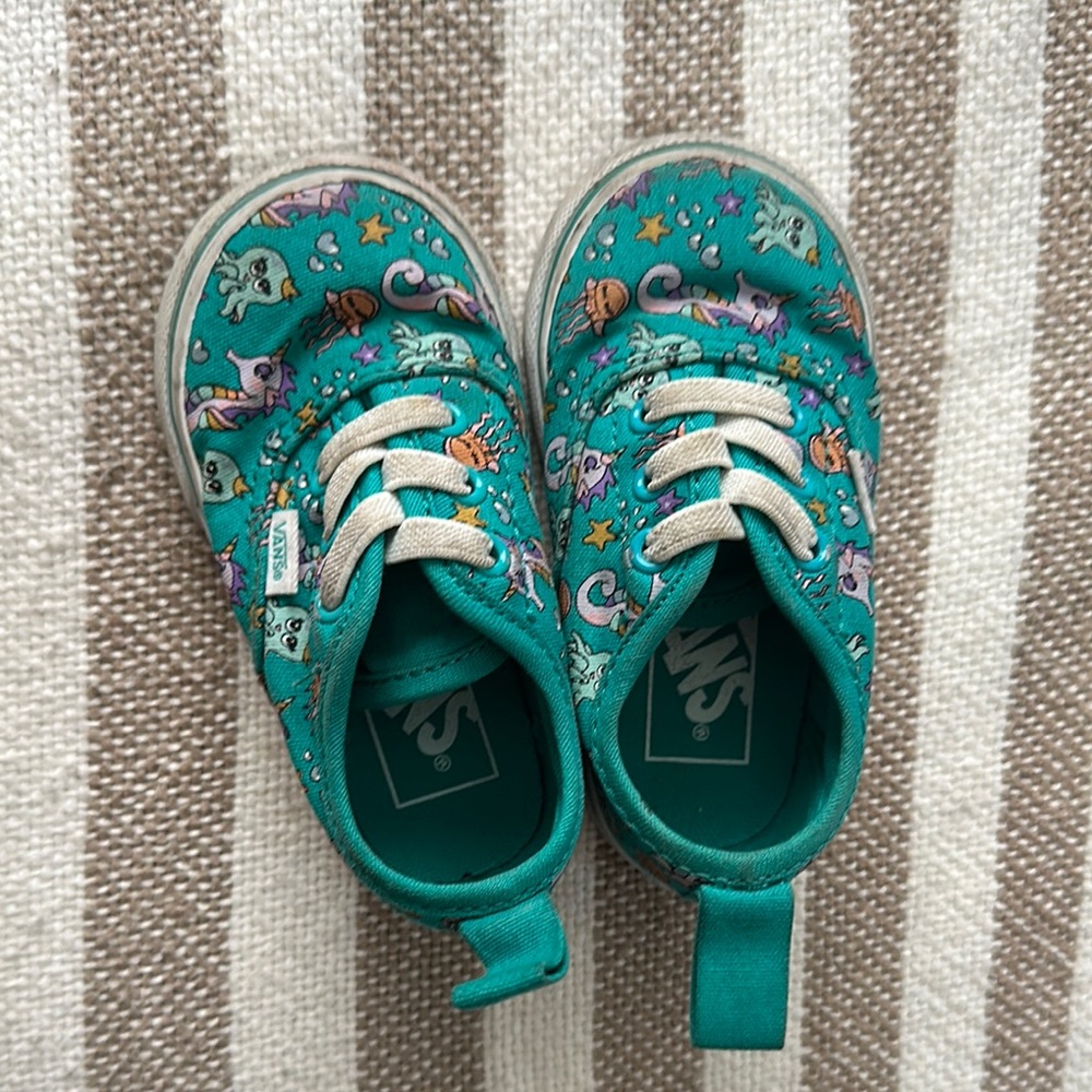 Vans Green Sneakers Low-Top Sea life Print